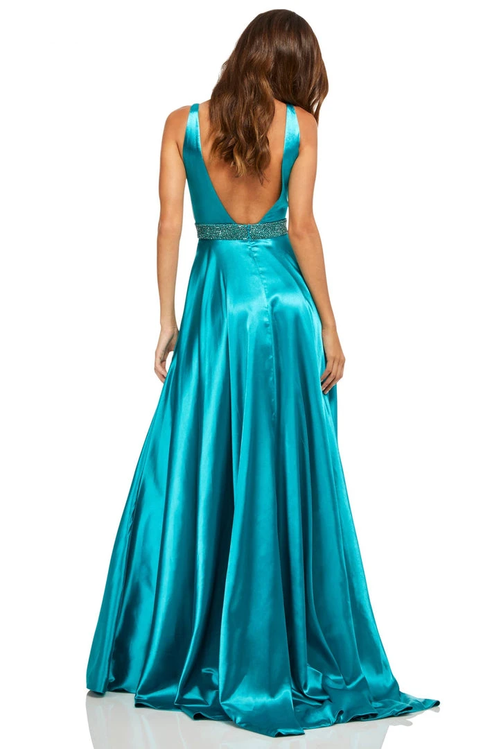 Sherri Hill - 52564 Sleeveless Plunging V-Neck Satin Dress 12 Sherri Hill - 52564 Sleeveless Plunging V-Neck Satin Dress