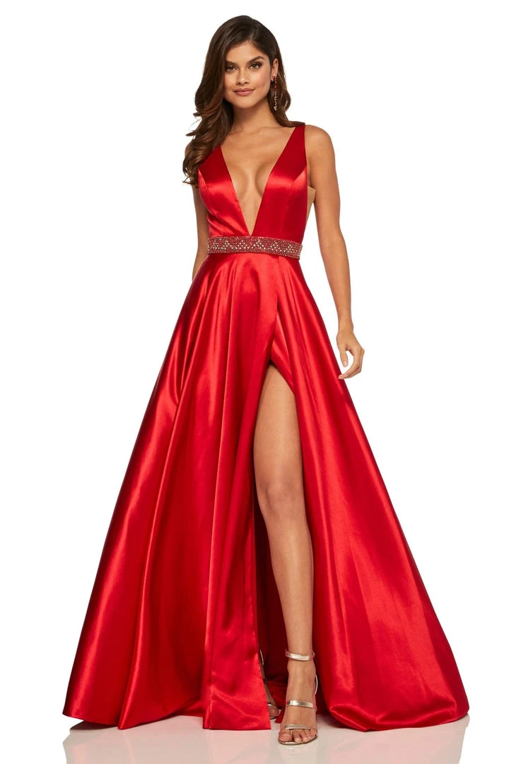 Sherri Hill - 52564 Sleeveless Plunging V-Neck Satin Dress 13 Sherri Hill - 52564 Sleeveless Plunging V-Neck Satin Dress