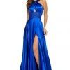 Sherri Hill - 52566 Crisscross Strapped Empire High Slit Gown