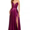 Sherri Hill - 52569 Plunging Sweetheart Ruched Charmeuse Gown