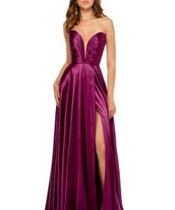 Sherri Hill - 52569 Plunging Sweetheart Ruched Charmeuse Gown