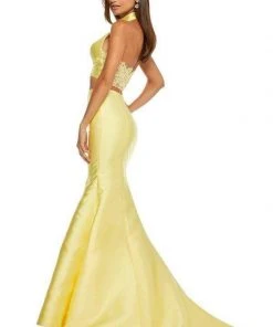 Sherri Hill - 52579 Two Piece High Halter Neck Mikado Dress