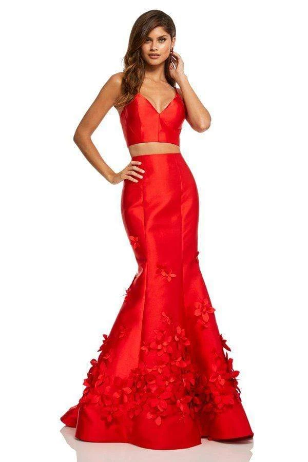Sherri Hill - 52580 Two Piece Mikado V-Neck Mermaid Dress 3 Sherri Hill - 52580 Two Piece Mikado V-Neck Mermaid Dress