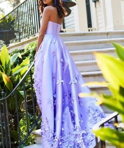 Sherri Hill - 52581 Full Figured Applique Ruffled Slit Dress