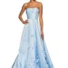 Sherri Hill - 52582 3D Floral Appliques Strapless Full Figured Dress 1 Sherri Hill - 52582 3D Floral Appliques Strapless Full Figured Dress