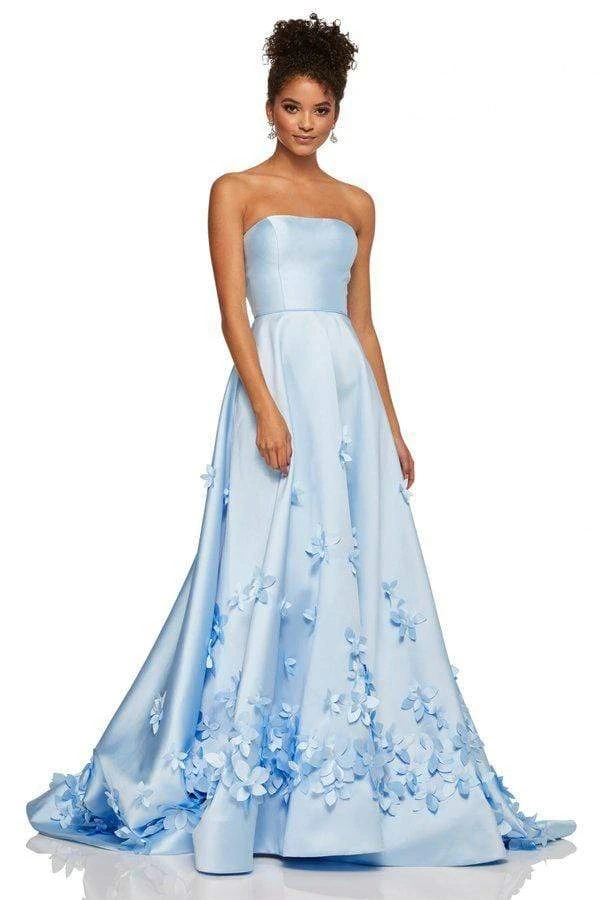 Sherri Hill - 52582 3D Floral Appliques Strapless Full Figured Dress 4 Sherri Hill - 52582 3D Floral Appliques Strapless Full Figured Dress