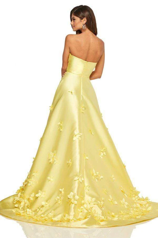 Sherri Hill - 52582 3D Floral Appliques Strapless Full Figured Dress 9 Sherri Hill - 52582 3D Floral Appliques Strapless Full Figured Dress