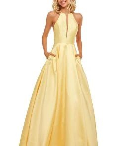 Sherri Hill - 52583 Sleeveless Halter Neck Taffeta A-line Dress 13 Sherri Hill - 52583 Sleeveless Halter Neck Taffeta A-line Dress