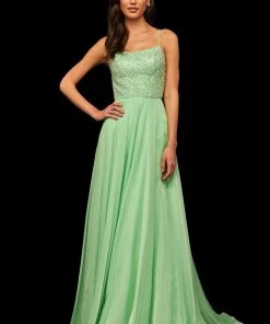 Sherri Hill - 52591 Beaded Bodice Long A Line Satin Dress 19 Sherri Hill - 52591 Beaded Bodice Long A Line Satin Dress
