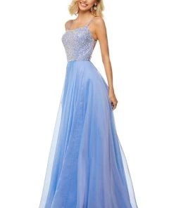 Sherri Hill - 52591 Beaded Bodice Long A Line Satin Dress