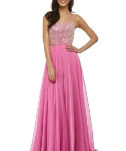 Sherri Hill - 52591 Beaded Bodice Long A Line Satin Dress 16 Sherri Hill - 52591 Beaded Bodice Long A Line Satin Dress