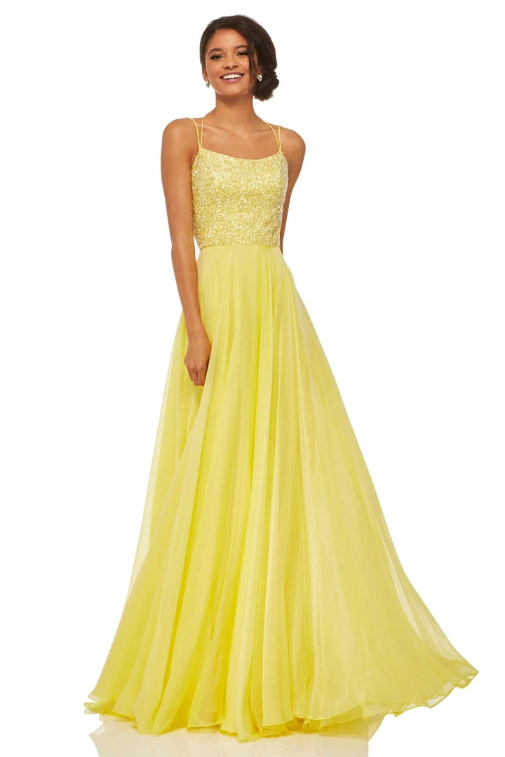Sherri Hill - 52591 Beaded Bodice Long A Line Satin Dress 5 Sherri Hill - 52591 Beaded Bodice Long A Line Satin Dress