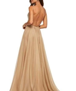 Sherri Hill - 52591 Beaded Bodice Long A Line Satin Dress 18 Sherri Hill - 52591 Beaded Bodice Long A Line Satin Dress