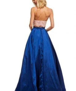 Sherri Hill - 52604 Two Piece Lace V-neck Metallic A-line Dress 10 Sherri Hill - 52604 Two Piece Lace V-neck Metallic A-line Dress