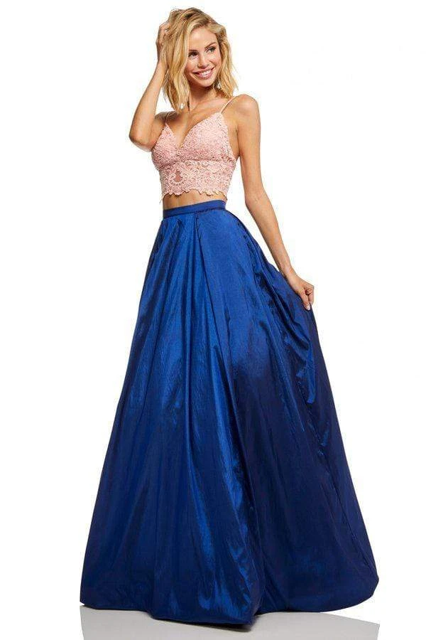 Sherri Hill - 52604 Two Piece Lace V-neck Metallic A-line Dress 7 Sherri Hill - 52604 Two Piece Lace V-neck Metallic A-line Dress