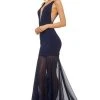 Sherri Hill - 52610 Plunging V-Neck Sheer Trumpet Dress