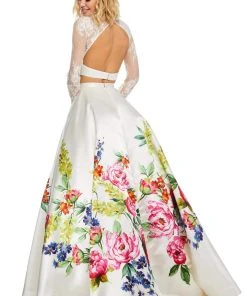 Sherri Hill - 52625 Two Piece Lace Printed Dress