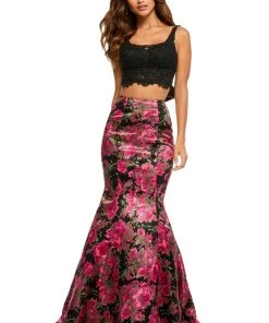Sherri Hill - 52628 Two Piece Mermaid Printed Dress