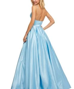 Sherri Hill - 52629 Satin Deep V- Neckline A Line Dress 26 Sherri Hill - 52629 Satin Deep V- Neckline A Line Dress