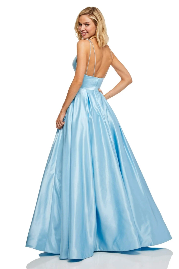 Sherri Hill - 52629 Satin Deep V- Neckline A Line Dress 13 Sherri Hill - 52629 Satin Deep V- Neckline A Line Dress
