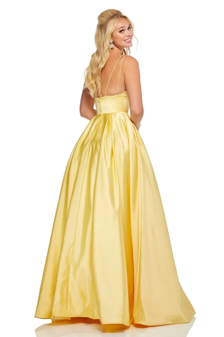 Sherri Hill - 52629 Satin Deep V- Neckline A Line Dress 15 Sherri Hill - 52629 Satin Deep V- Neckline A Line Dress