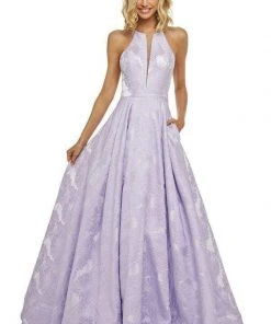 Sherri Hill - 52630 Long Jacquard Halter A Line Dress 9 Sherri Hill - 52630 Long Jacquard Halter A Line Dress