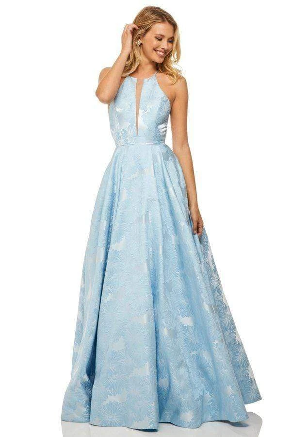 Sherri Hill - 52630 Long Jacquard Halter A Line Dress 5 Sherri Hill - 52630 Long Jacquard Halter A Line Dress