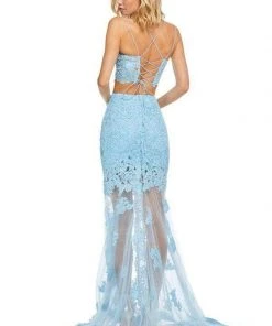 Sherri Hill - 52634 Two Piece Lace Scoop Neck Trumpet Dress 5 Sherri Hill - 52634 Two Piece Lace Scoop Neck Trumpet Dress