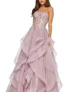 Sherri Hill - 52645 Strapless Full Figured Applique Long Dress