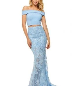 Sherri Hill - 52653 Two Piece Off-Shoulder Sheath Dress