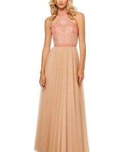 Sherri Hill - 52662 Embroidered Halter Neck Long Gown