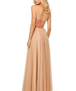 Sherri Hill - 52662 Embroidered Halter Neck Long Gown