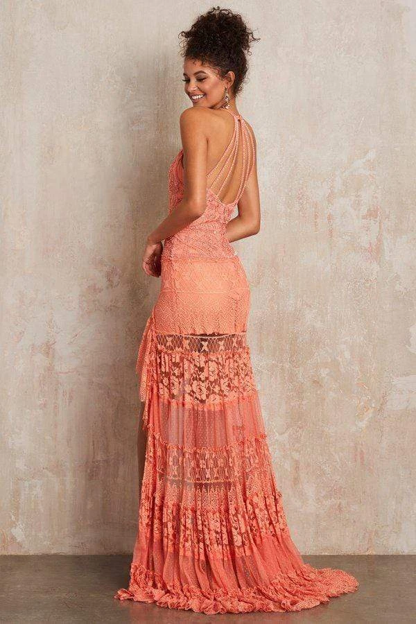 Sherri Hill - 52663 Beaded Halter High Low Dress 6 Sherri Hill - 52663 Beaded Halter High Low Dress