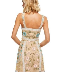 Sherri Hill - 52669 Beaded V-neck Short Fitted Dress