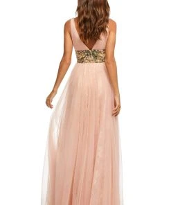 Sherri Hill - 52670 V-Neck Tulle A-line Dress 6 Sherri Hill - 52670 V-Neck Tulle A-line Dress