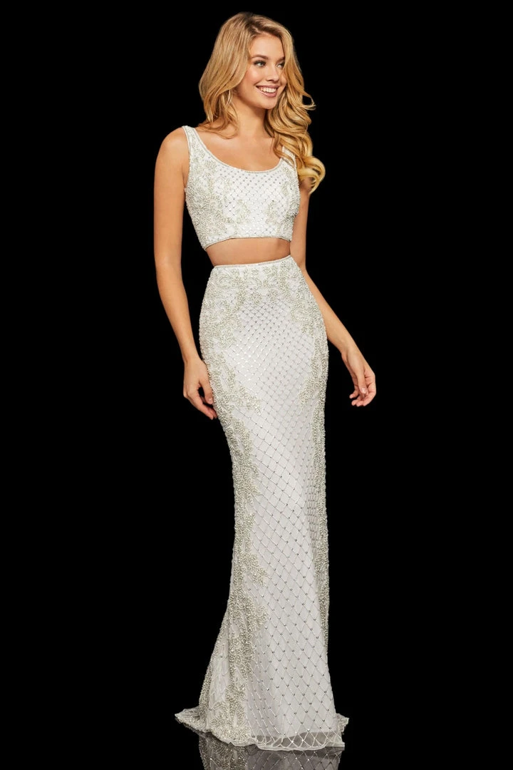 Sherri Hill - 52686 Two Piece Beaded Scoop Neck Fitted Dress 3 Sherri Hill - 52686 Two Piece Beaded Scoop Neck Fitted Dress