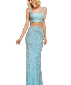 Sherri Hill - 52686 Two Piece Beaded Scoop Neck Fitted Dress 18 Sherri Hill - 52686 Two Piece Beaded Scoop Neck Fitted Dress