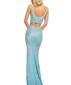 Sherri Hill - 52686 Two Piece Beaded Scoop Neck Fitted Dress 15 Sherri Hill - 52686 Two Piece Beaded Scoop Neck Fitted Dress