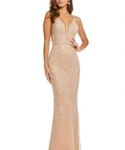 Sherri Hill - 52689 Beaded Plunging V-Neck Evening Dress