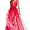 Sherri Hill - 52692 Deep V-neck Ombre Tulle Ballgown 1 Sherri Hill - 52692 Deep V-neck Ombre Tulle Ballgown