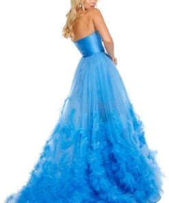 Sherri Hill - 52693 Strapless Ruffle Fringed Tulle Ball Gown