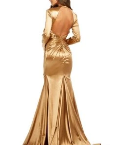 Sherri Hill - 52698 Long Sleeve Deep V-neck Mermaid Dress 5 Sherri Hill - 52698 Long Sleeve Deep V-neck Mermaid Dress