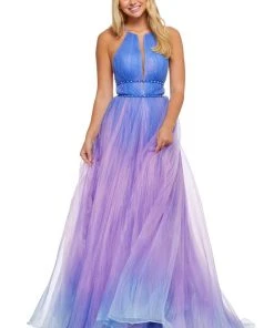 Sherri Hill - 52704 Ombre Halter Long A-line Dress