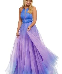 Sherri Hill - 52704 Ombre Halter Long A-line Dress