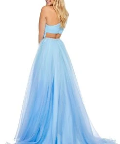 Sherri Hill - 52706 Ruched One Shoulder Organza Ballgown