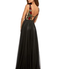 Sherri Hill - 52714 V-Neck Floral A-line Dress 5 Sherri Hill - 52714 V-Neck Floral A-line Dress