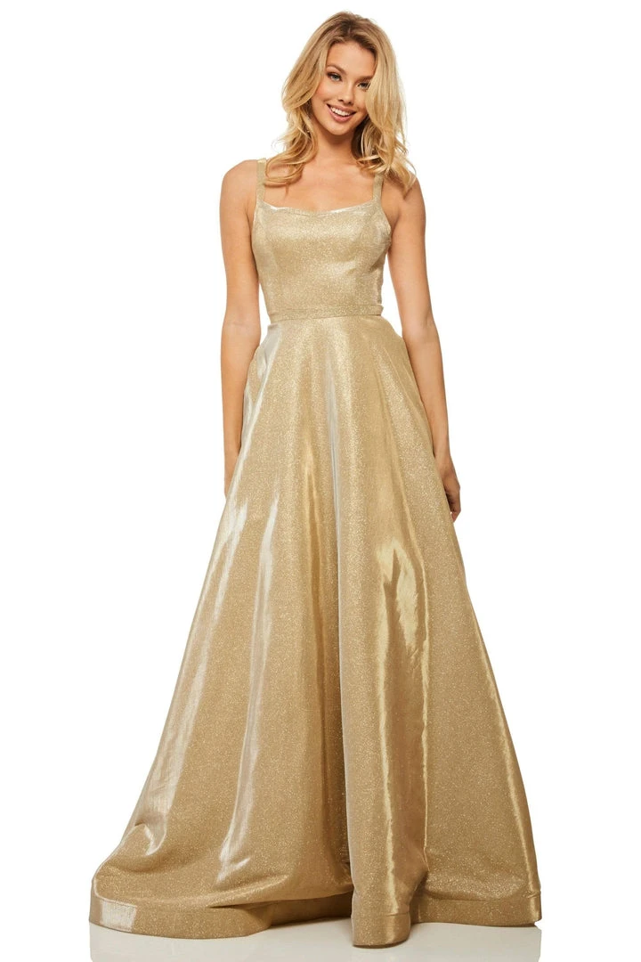 Sherri Hill - 52716 Square Long Gold Dress 5 Sherri Hill - 52716 Square Long Gold Dress