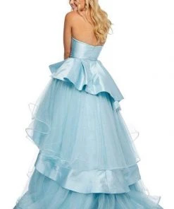 Sherri Hill - 52718 Strapless Sweetheart Satin Tiered Ballgown 5 Sherri Hill - 52718 Strapless Sweetheart Satin Tiered Ballgown