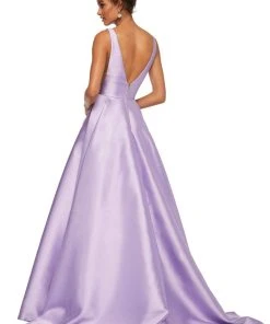 Sherri Hill - 52726 V-Neck Beaded Mikado Long Dress