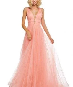 Sherri Hill - 52737 Plunging V- Neckline A-Line Long Dress